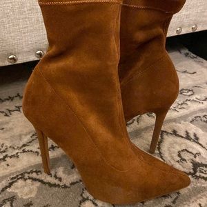 Brown Suede Booties